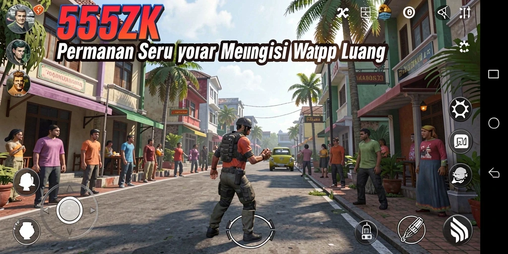 Tampilan gameplay 555ZK yang menggembirakan dan seru.