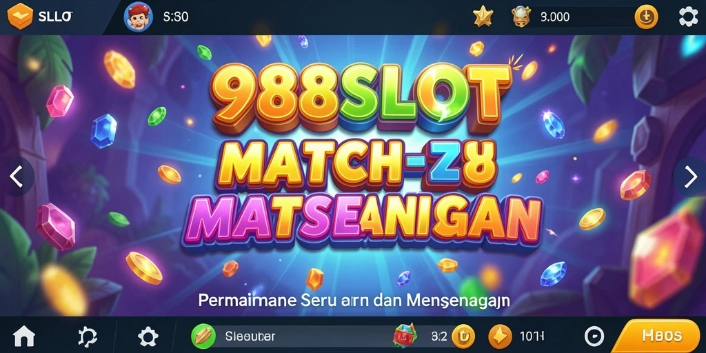 Tampilan gameplay seru dari 988SLOT dengan tantangan Match-3.