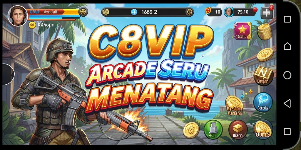 Tampilan gameplay seru C8VIP yang penuh aksi.