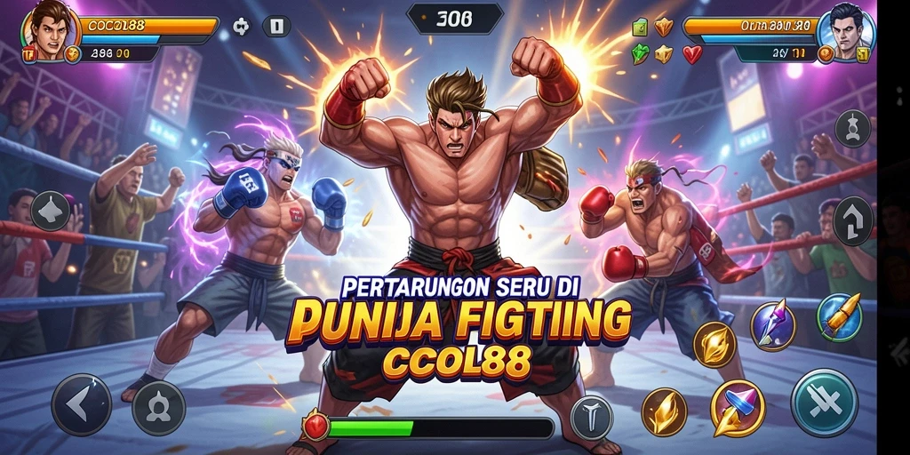 Screenshot gameplay yang menggambarkan pertarungan seru di COCOL88.