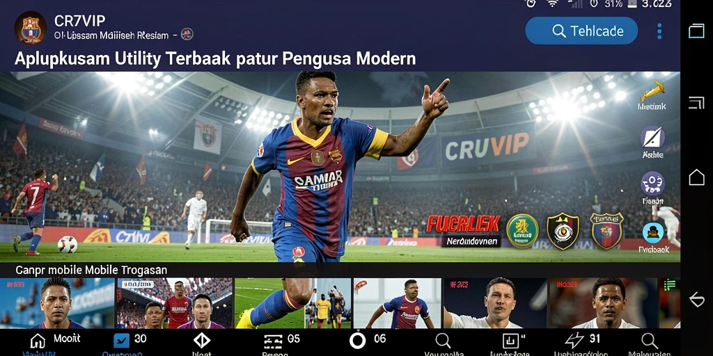 Tampilan utama CR7VIP dengan berbagai fitur utility yang menarik.