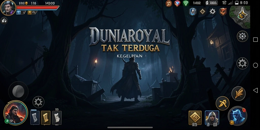 Gameplay DUNIAROYAL dengan suasana menakutkan dan grafis menawan.