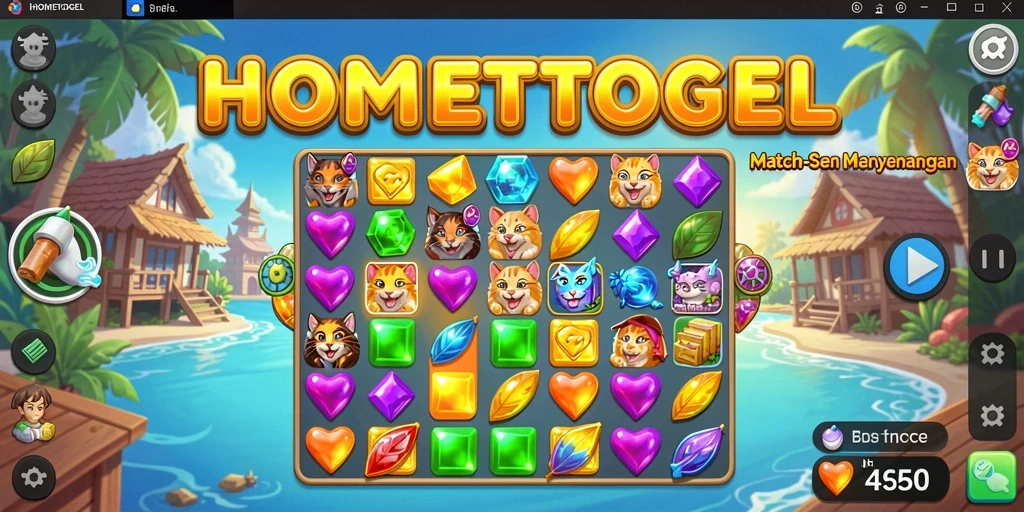 Tampilan gameplay HOMETOGEL yang seru dan penuh warna.