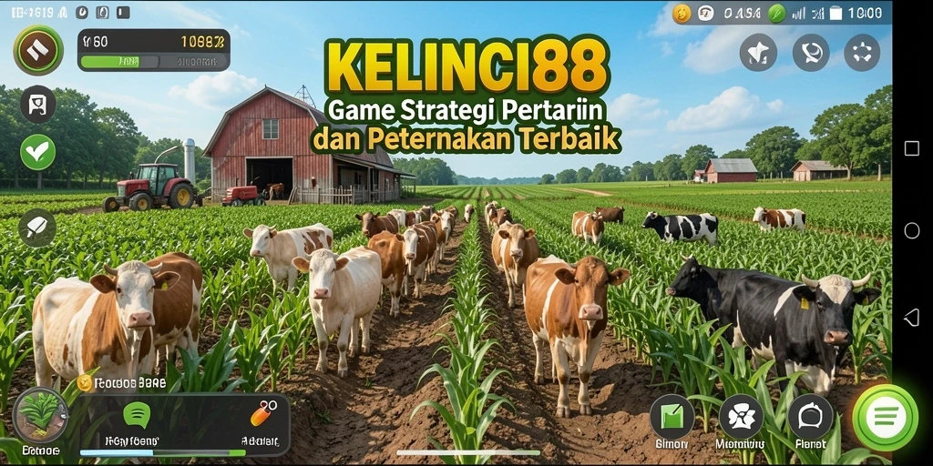 Gameplay KELINCI88 dengan lahan pertanian yang luas.