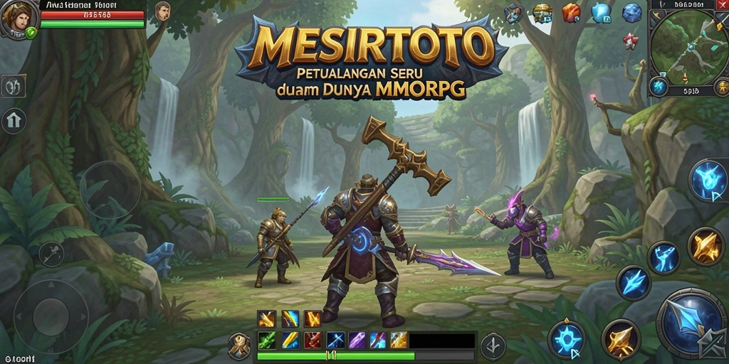 Tampilan gameplay seru di dunia MMORPG yang luas.