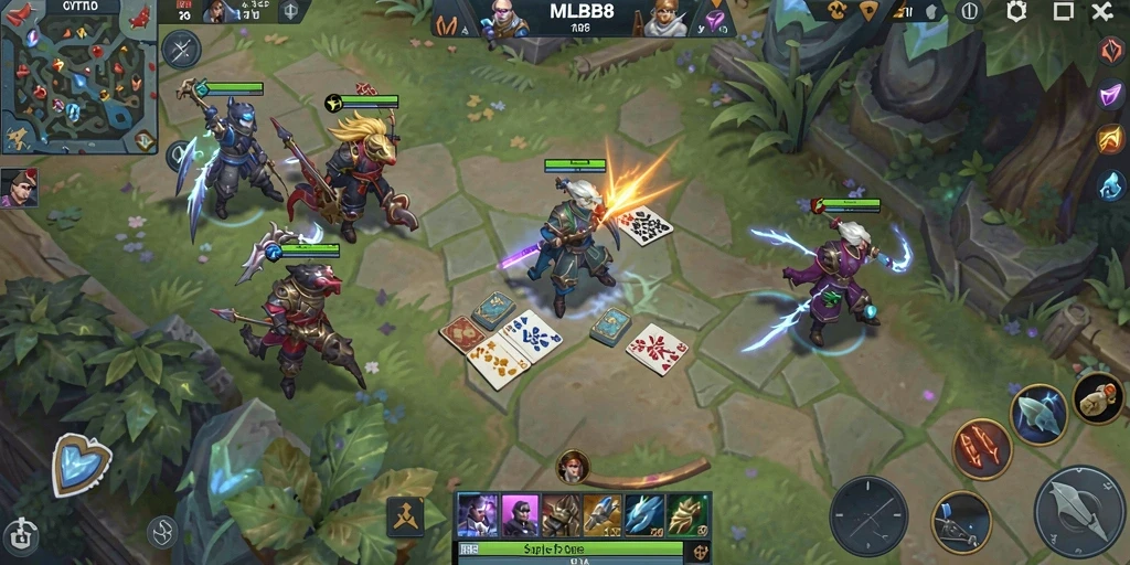 Tampilan gameplay seru di MLBB8, menikmati Gaple bersama teman.