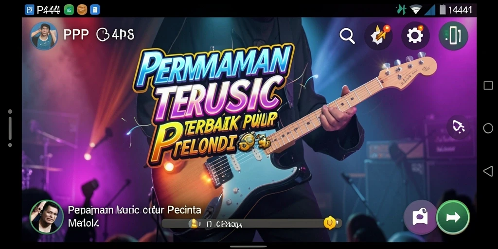 Tampilan screenshot gameplay PP444 menampilkan suasana bermain musik yang seru.