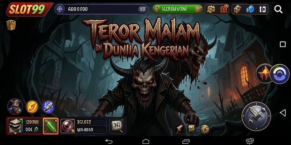 Screenshot menampilkan atmosfer menyeramkan dari gameplay SLOT99.