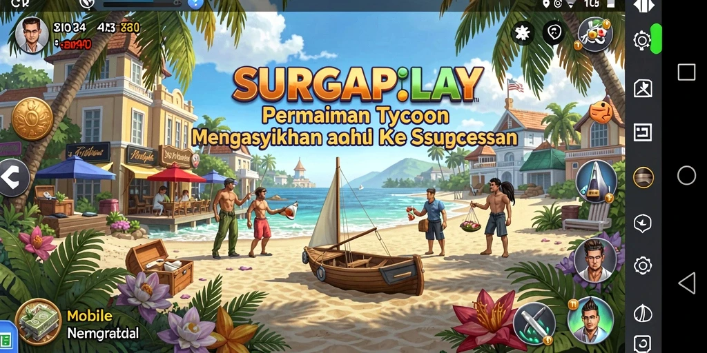 Screenshot utama menunjukkan gameplay Tycoon yang menarik dan mendebarkan.